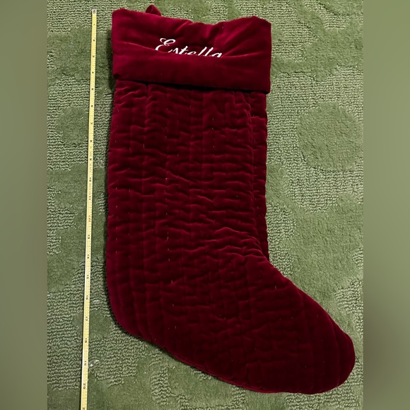 Pottery Barn Channel Quilted Velvet Stocking- Estella EUC - Picture 5 of 5